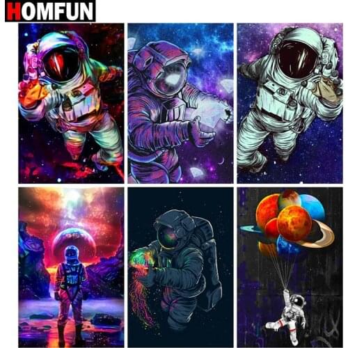HOMFUN Full Square/Round Drill 5D DIY Diamond Painting "Astronaut scene" Embroidery Cross Stitch 5D Home Decor Gift