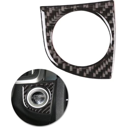 For Honda Civic 10th Gen 2016 2017 2018 2019 Car Accessories Interior Ignition Start Switch Key Hole Frame Carbon Fiber Cover