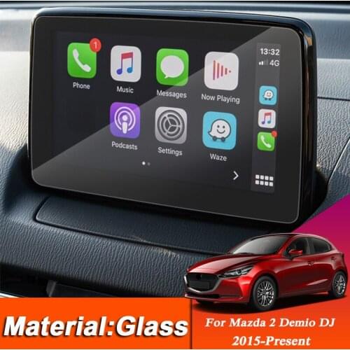Car Styling 7inch Dashboard GPS Navigation Screen Glass Protective Film Sticker For Mazda 2 Demio DJ Control of LCD Screen