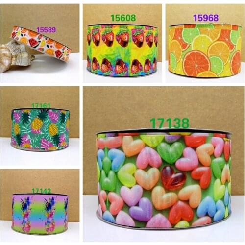 Free shipping 50 yard pineapple printed grosgrain ribbon 17138