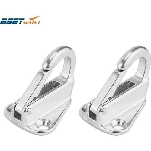 BSET MATEL 2PCS 43mm Stainless Steel 316 Fending Hook Fender Spring Hook Snap Attach Rope Boat Sail Tug Ship marine Hardware