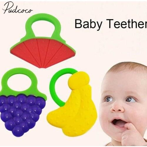 2019 Baby Accessories Infant Teether Lovely Cartoon Shape Teethers Silicone BPA Free Baby Fruit Vegetable New Baby Dental Care