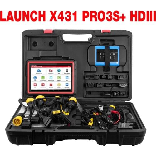 LAUNCH X431 PRO3S+ HDIII 10.1' 12V 24V Car Truck Diagnostic Tools Auto OBD OBD2 Code Reader Scanner Active Test ECU Coding