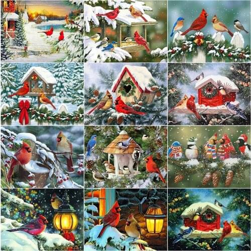 EverShine 5D Diamond Painting Animal Cross Stitch Kit Diamond Mosaic Bird DIY Rhinestones Embroidery New Arrival Winter Wall Art