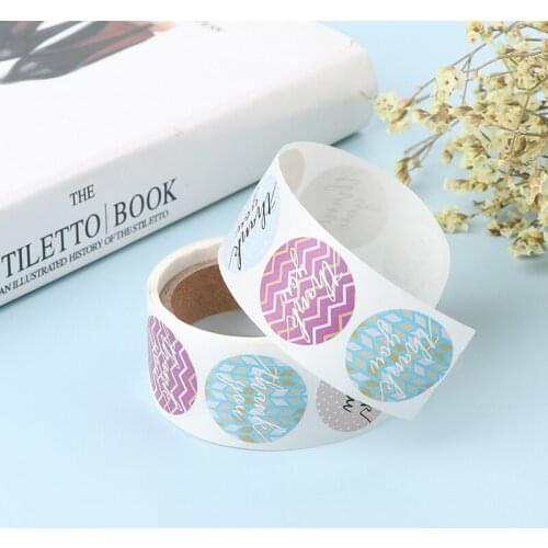 Hot sale 100Pcs/Roll Paper Seal Label Thank You Stickers Custom Gift Box Bake Decoration