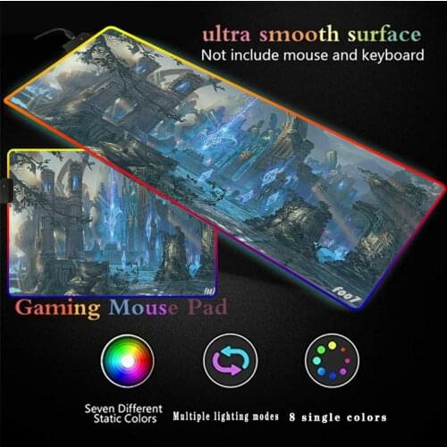 Fantasy Castle Forest Gaming Mouse Pad RGB LED Anime Photo Computer Accessories Mice Keyboard Mats Fashion Style for Gamer