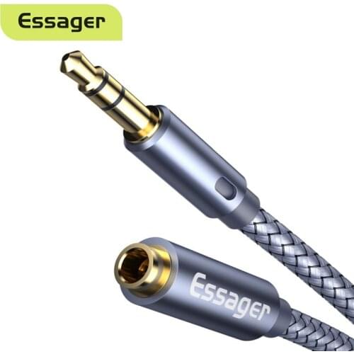 Essager Aux Cable Jack 3.5 Mm Audio Extension Cable For Headphone 3.5 Jack Splitter Speaker Cable For Earphone Extender
