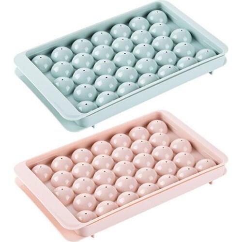 33-Cell Round Ice Ball Mold with Removable Lids Sphere Ice Tray Mold BPA Free Ice Cream Makers