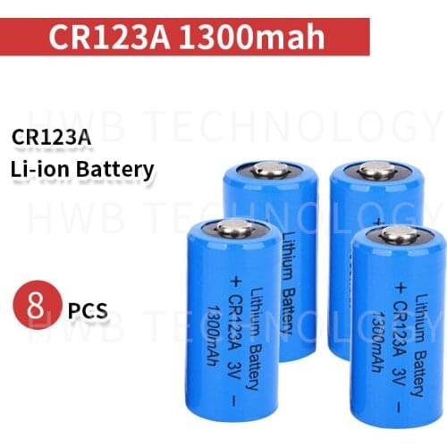 8PCS 3V CR123A CR 123A Lithium battery cell 1300mah CR123 CR17335 CR17345 16340 LiMnO2 dry primary battery for camera