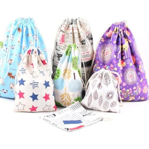 3pc/Set Jewelry Bags Pouches Cotton Fabric Bags Christmas Gift Bags Candy Jewelry Packaging Bags Pouches 13x16cm/16x23cm/25x32cm