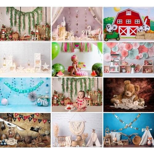 Cake Smash 1st Birthday Party Backdrop Boy Girl Decor Wall Newborn Baby Shower Photography Background For Photo Studio Photocall