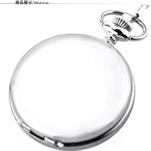20pcs/lot DHL Fashion Round Smooth Silver Face Arabic Numbers Analog Men Hand Wind Mechanical Pocket Watch