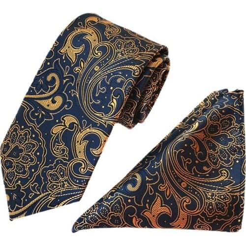 Polyester Waistband Mens Tie Mens Pocket Towel Two Piece Set Gift Set for Man In A Box Mens Tie Mens Ties