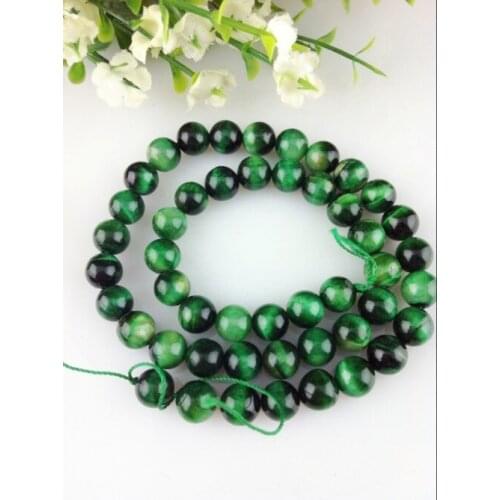 Wholesale 45pcs/lot 8mm Green Tiger Eye Round Beads For jewelry making Natural Stone Beads Cute Necklace Bracelet DIY Beads