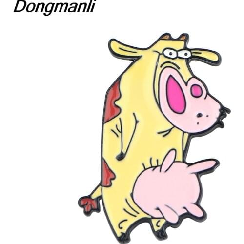 P4345 Dongmanli Anime Cow Metal Enamel Pins Collar Pins Brooches for Women Brooch Jewelry Lapel Badge Gift