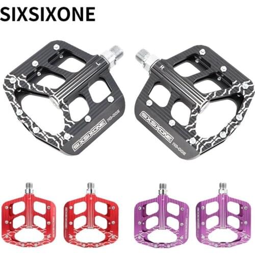 SIXSIXONE Bicycle Cycling MTB Road Bike Pedals 1Pair Ultralight Aluminum Flat Platform Pedal Mountain Bicycle Parts Accessories