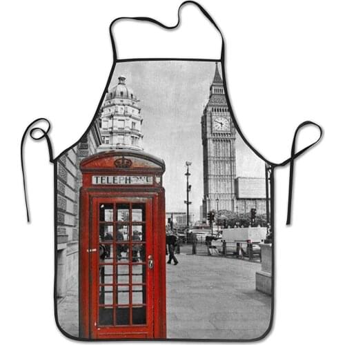 Personalized Kitchen Apron Cool Apron Customized Grill Apron for Cooking Baking Gardening London Telephone Booth