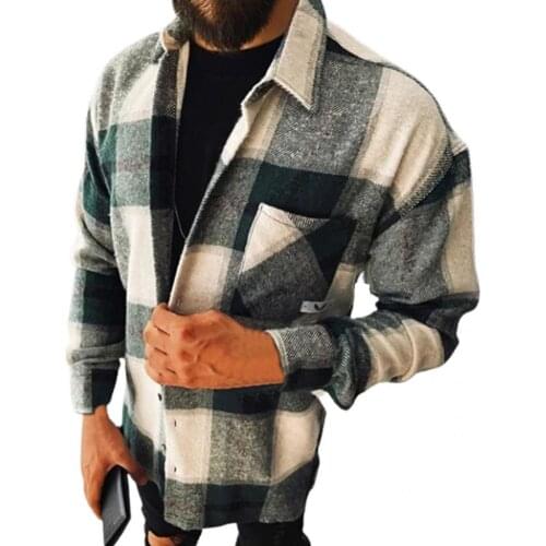 Skin-friendly Fashion Plaid Printed Pocket Shirt Coat All-matched Autumn Coat Pocket Streetwear