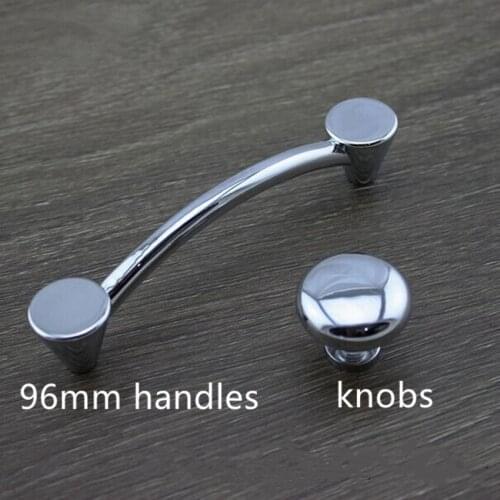 96mm modern simple bright chrome kitchen cabinet dresser furnoture door handle silver drawer cabinet cupboard knob pul handle