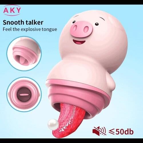 Sexy Pig Licking Pussy Sucking Vibrator For Women Clitoris Sucker Nipple Licks Massage Female Sex Toys Adult Erotic Masturbator