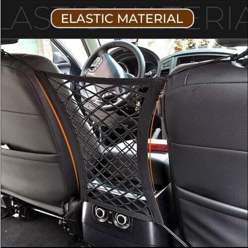 Car Back Rear Mesh Trunk Seat Elastic String Net Magic Sticker Universal Storage Bag Pocket Cage Auto Organizer Seat Back Bag