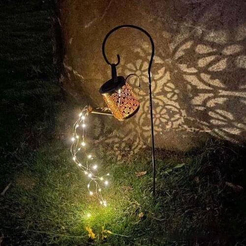 Solar Led Light Outdoor Garden Lawn Lamp Creative Watering Can Sprinkles Star Type Shower Art Light Decor Gardening Lawn Lamps