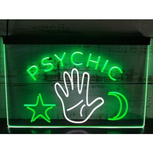 SS158 Psychic Reader Star Moon Boutique Bedroom Décor Dual Color LED Neon Sign
