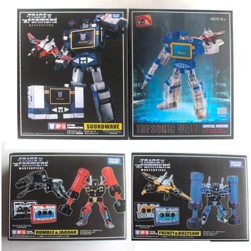 Transformers MP13 Transparent Soundwave Deformation Robot Rumble Jaguar Action Figure Frenzy Buzzsaw Collections Christmas Gifts