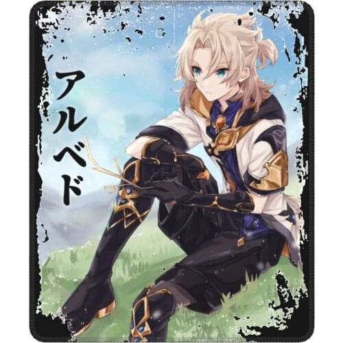 Genshin Impact Albedo Unique Mouse Pad Anime Game Waterproof MousePad Natural Rubber Gamer Computer Laptop Pad