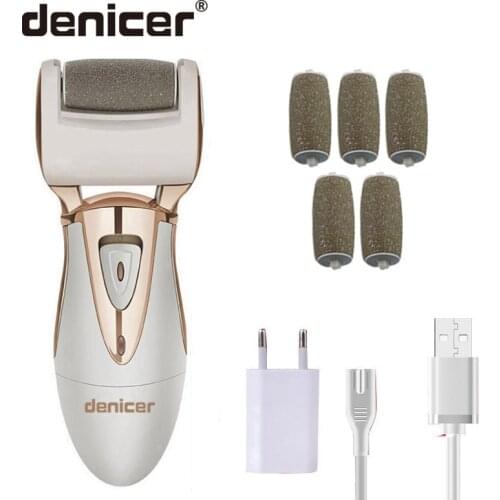 Denicer electric foot care machine hard dry dead cuticle callus removal+6 Roller Heads