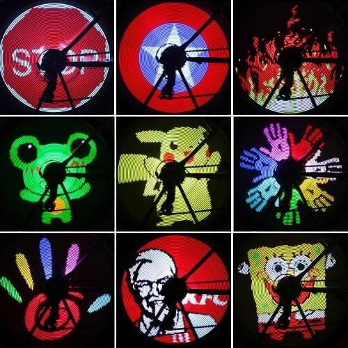 128 LEDs Bike Light Wireless Bicycle Spokes Lights Color Changing Programmable Bicycle Light Spoke Wheel Light Bike Light Lamp