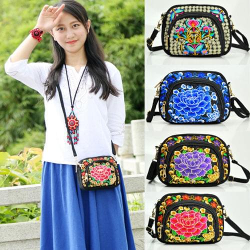 Vintage Women Handbag Hmong Vintage Tote Messenger Hippie Ethnic Shoulder Bag Embroidery Boho 2021 New