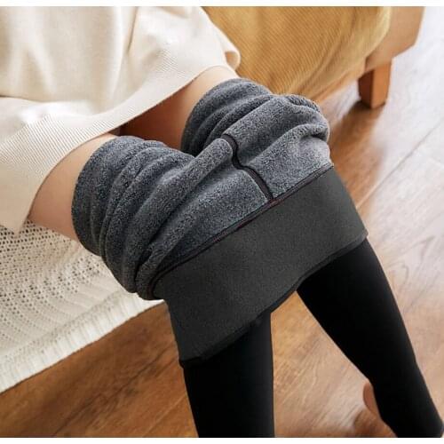 High Quality Winter Womens Plain High Elastic Thermal Imitation Lambs Wool Pantyhose Ladies Tights