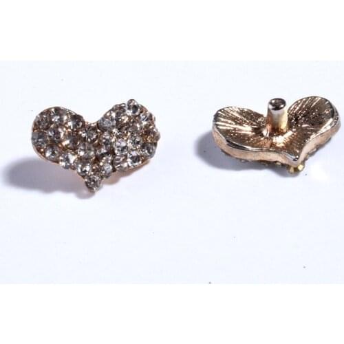 10PCS 10*15MM New Gold Clear Crystal Shank Button With A Leg For Sewing Rhinestone Buttons For Wedding Decoration