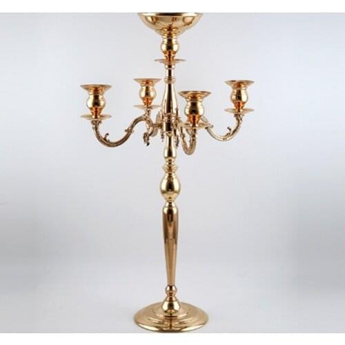 10pcs) Gorgeous gold mental Table Top Cheap Candelabras Wedding Table flower stand Centerpieces qq522