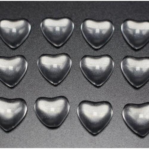 100 Transparent Clear Love Heart Dome Flatback Glass Cabochon 10mm