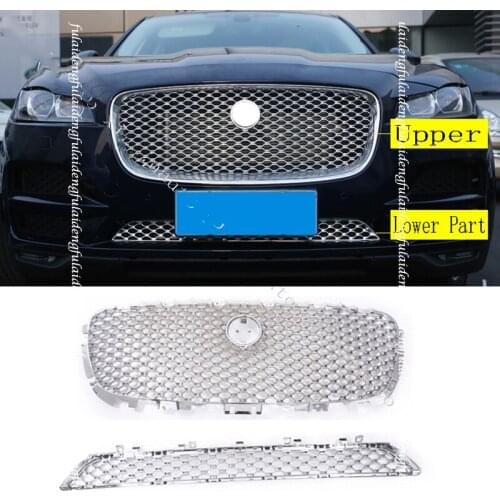2pcs For Jaguar F-PACE 2016-2020 ABS Chromed Front Bumper Grille Grill Decor Replacement Car accessories