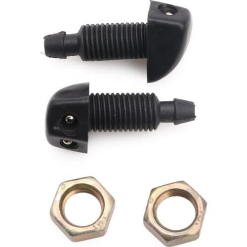 2Pcs Black Plastic Window Windshield Washer Spray Sprayer Nozzle For Toyota