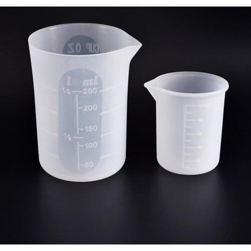 5pcs 100ml Silicone Measuring Cup Epoxy Split Cup Resin Silicone Mould Handmade DIY UV Jewelry Making Tool Epoxy Resin Cup