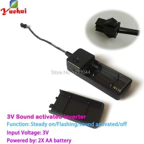 3V 3-8meters Sound activated Inverter 3V Sound Activated Controller Powered by 2pcs AA Batteries for Holiday Lighting EL Wire