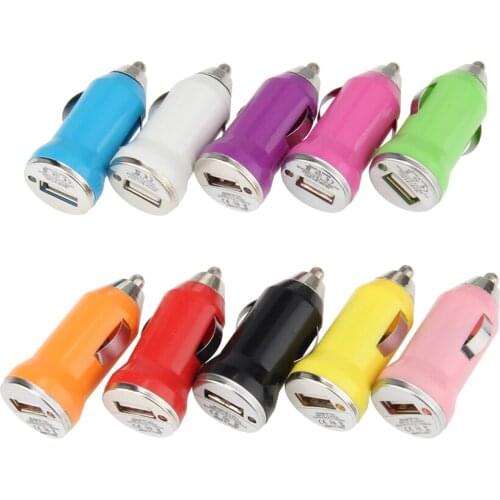 5V 1A Single Port Portable Bullet USB Car Power Charger Adapter & Sockets for Iphone for Samsung LG Xiaomi 1000pcs
