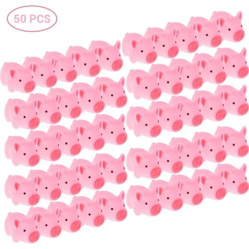 50Pcs Animal Pig Water Bath Toy Rubber Anti-stress Toys Soft Fun Toy Slow Rising squeeze Baby Kid Bath Squeeze Sounding Toys