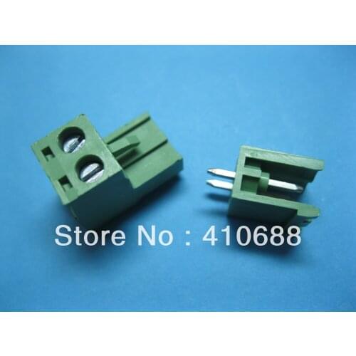 500 Pcs 2way/pin Pitch 5.08mm Screw Terminal Block Connector Pluggable Type Green 2EDCK-2EDCV-5.08