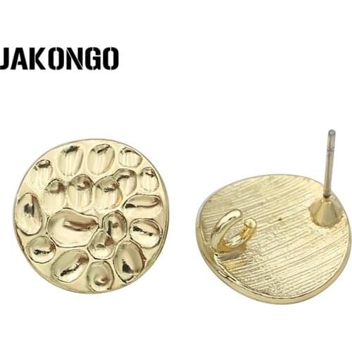 JAKONGO Gold Color Round Earring Base Connectors For Making DIY Earring Handmade Accessories Earring Hook 15mm 6pcs