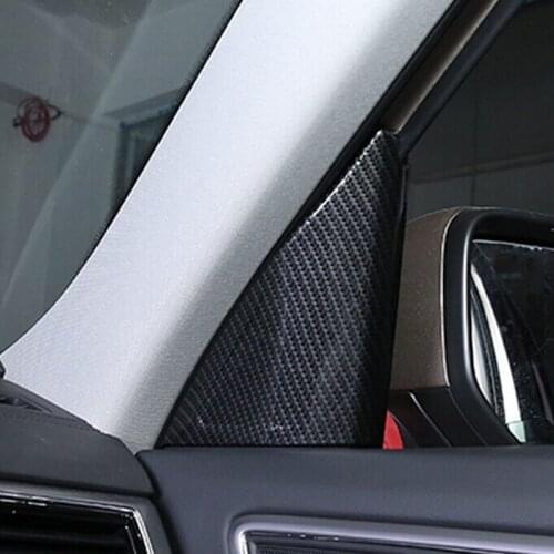ABS Chrome/Carbon Fibre For Teramont Atlas 2017 2018 Car Accessories Interior A-Pillar Speaker Horn Ring Cover Trim Sticker