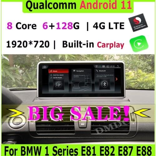 10.25" Qualcomm CPU Android 10 Car Multimedia Player GPS Radio for BMW 1 Series 118i 120i E81 E82 E87 E88 2005-2012 Stereo Navi