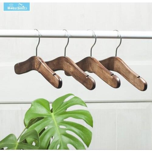 Small Size Wooden Clothes hanger for Baby Clothing & Wardrobe Storage Children style Antique Wood Hangers