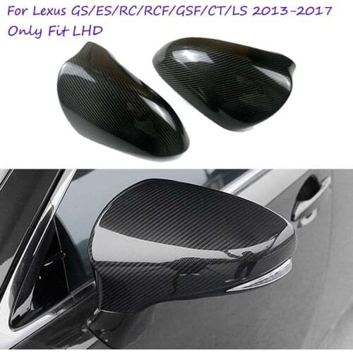 For Lexus GS ES RC RCF GSF CT LS 2013~2017 Car Rearview Mirror Cover Carbon Fiber Side Rear View Mirror Cover Caps (Only Fit LHD