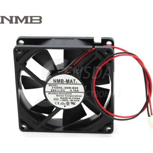 For NMB 8025 3108NL-05W-B50 80mm 8cm DC 24V 0.22A 3Wire server inverter axial Cooling Fans