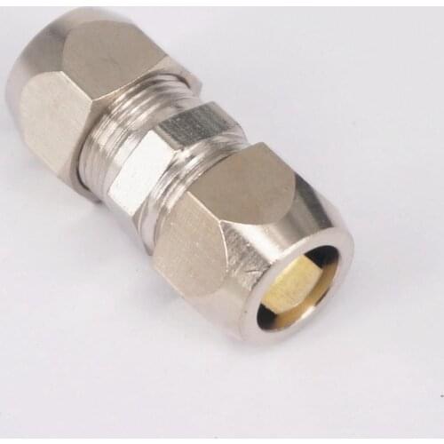 2pcs Fit Tube O/D 10mm Equal Nikel Plated Brass Ferrule Pneumatic Air Compression Fitting Adapter